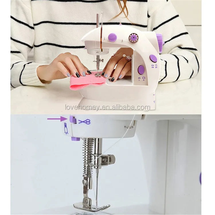 Mini máquina DE COSER portátil a PILA y ENCHUFE