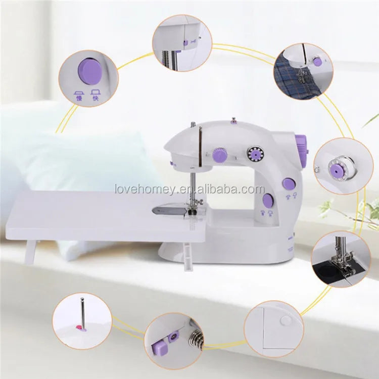 Mini máquina DE COSER portátil a PILA y ENCHUFE