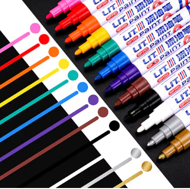 12 PLUMONES / MARCADORES PARA PERSONALIZAR NEUMATICOS + DE REGALO 2 Tapa de válvula de neumático