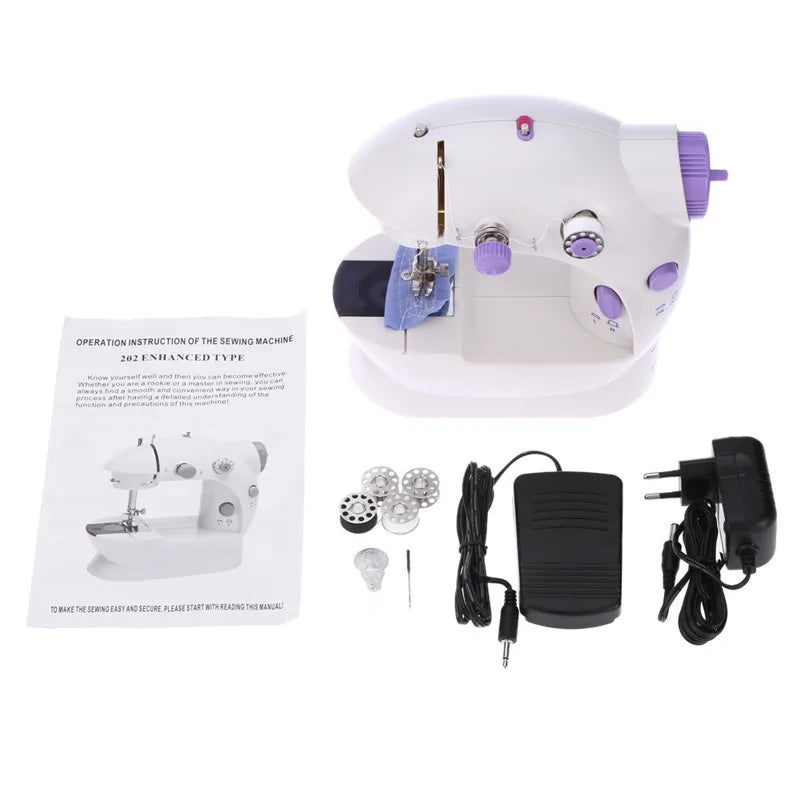 Mini máquina DE COSER portátil a PILA y ENCHUFE