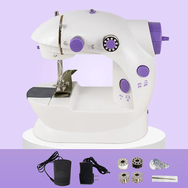 Mini máquina DE COSER portátil a PILA y ENCHUFE