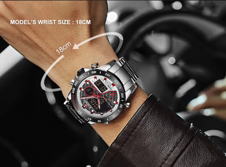 NAVIFORCE-Reloj de lujo para hombres, cronógrafo de pulsera, impermeable, a la moda y acuatico